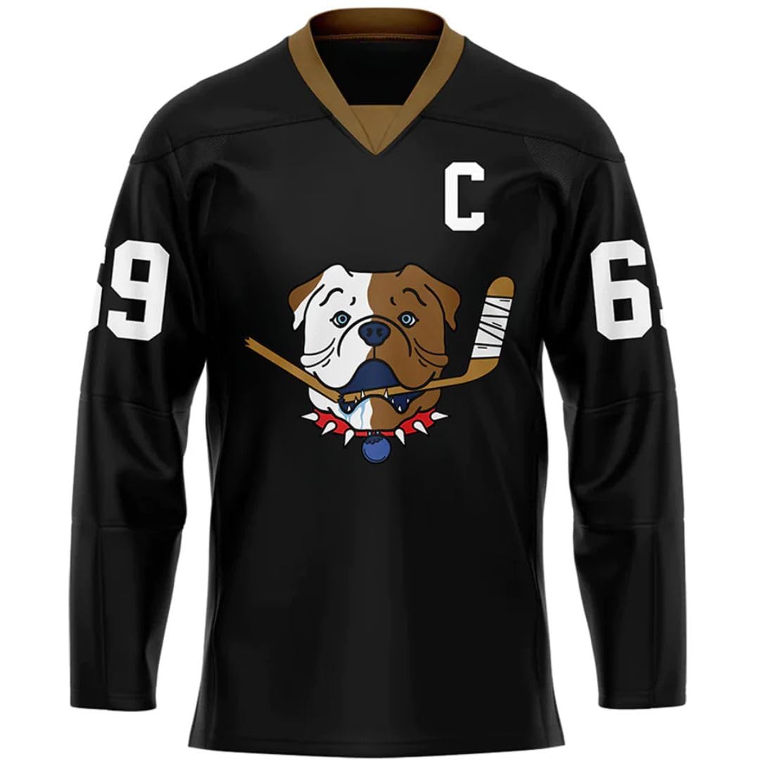 TronX Shore 69 Sudbury Blueberry Bulldogs Adult Fan Hockey Jerseys (US, Alpha, Large, Regular, Regular, Black)