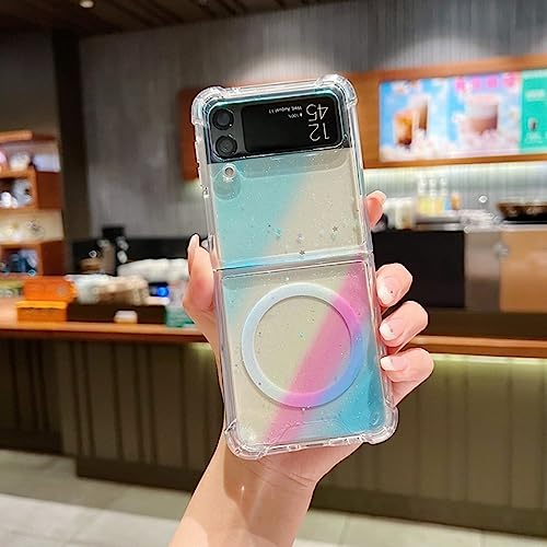Coque Galaxy Z Flip 4 magnétique pliable dégradé arc-en-ciel