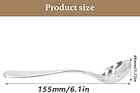 Vista 2 de Cuchara de café profesional de 6.1 in/6,1 pulgadas, taza redonda de acero inoxidable 304, cuchara medidora de espuma de leche, postre para pastel