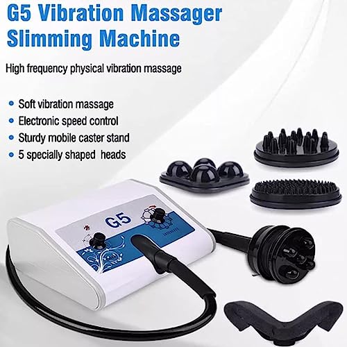Quemador de grasa vibratorio, dispositivo muscular profesional adelgazante con 5 cabezales de masaje para una reducción eficaz de la grasa y contorno corporal