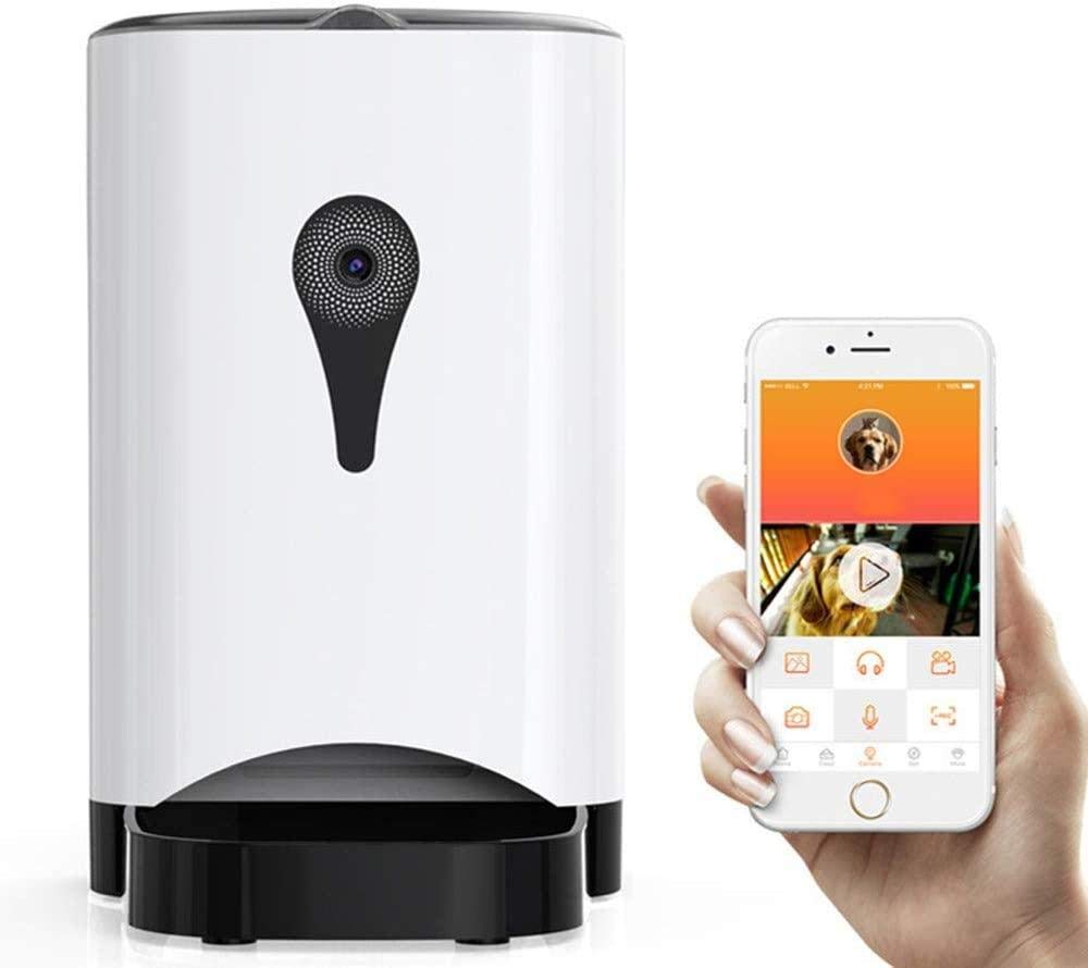 4.5L Dispenser Automatico di Alimenti per Animali Domestici Pet Feeder Automatico Cane Quantitative Intelligent Monitoraggio Timing Feeder Ciotola per Alimenti per Gatti con Fotocamera
