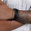 Branets Mens Bracelet Cowhide Leather Genuine Unisex Cuff Wrap Bracelet Braided Multilayer Magnetic Clasp Rope Wristband Bracelet for Men and Women #2