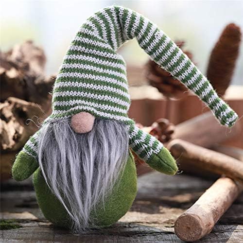 SHENGDAN Christmas Ornaments Christmas Striped Cap Faceless Doll Swedish Elf Decoration Nordic Gnome Man Dolls Christmas Pendant Holiday
