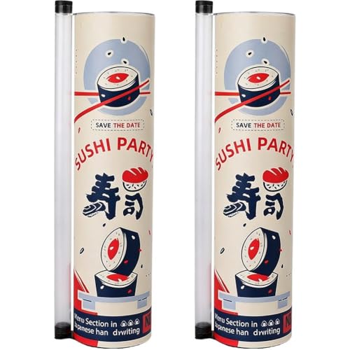 Keuyeo Kit para Hacer Sushi (2 Piezas) Caja para Empujar Sushi con Pajita para Molde Multifuncional para Hacer Bolas De Arroz Y Onigiri