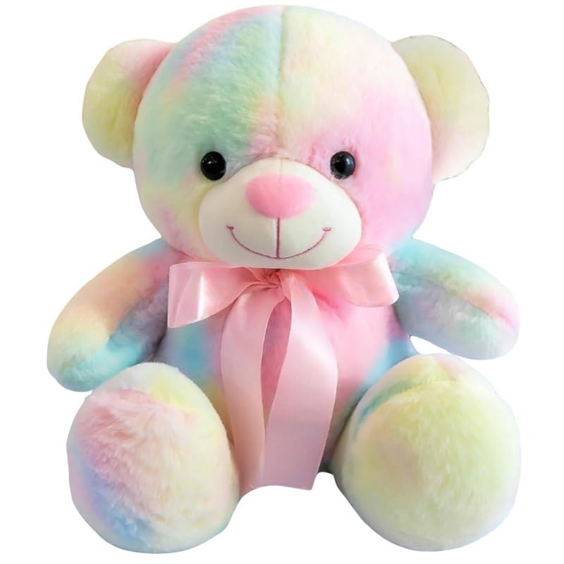 Image of Soft Toys Rainbow Teddy Bear for Girl Plush Toy Lovable and Huggable for Children Home Decor Gift for Girlfriend, Birthdays & Occasions (Size 13 Inch)