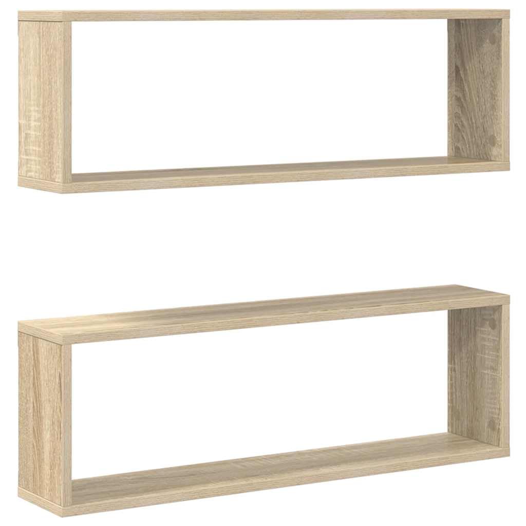 Générique Étagères Cube murales 2 pcs chêne Sonoma Bois d'ingénierie,Meubles,Étagères,Étagères murales & corniches,807115