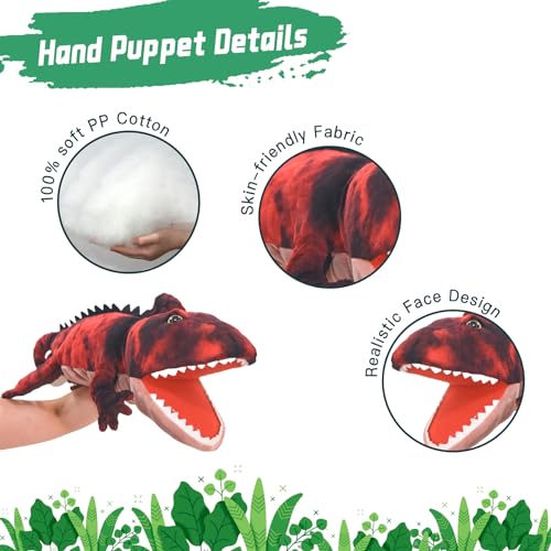 Lilizzhoumax Simulation lizard Hand Puppet Plush Toy Stuffed Animal handpuppet Fluffy lizard Cute Role-Playing Child Interactive Early Education Toys Home Decoration Animal Toys Gift for Kids - Image 3