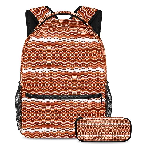 Sac à dos à motif écossais avec trousse pour enfants et adolescents