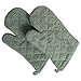 DII 100% Cotton, Quilted Terry Oven Set Machine Washable, Heat Resistant with Hanging Loop, Ovenmitt, Artichoke Green 2 Piece