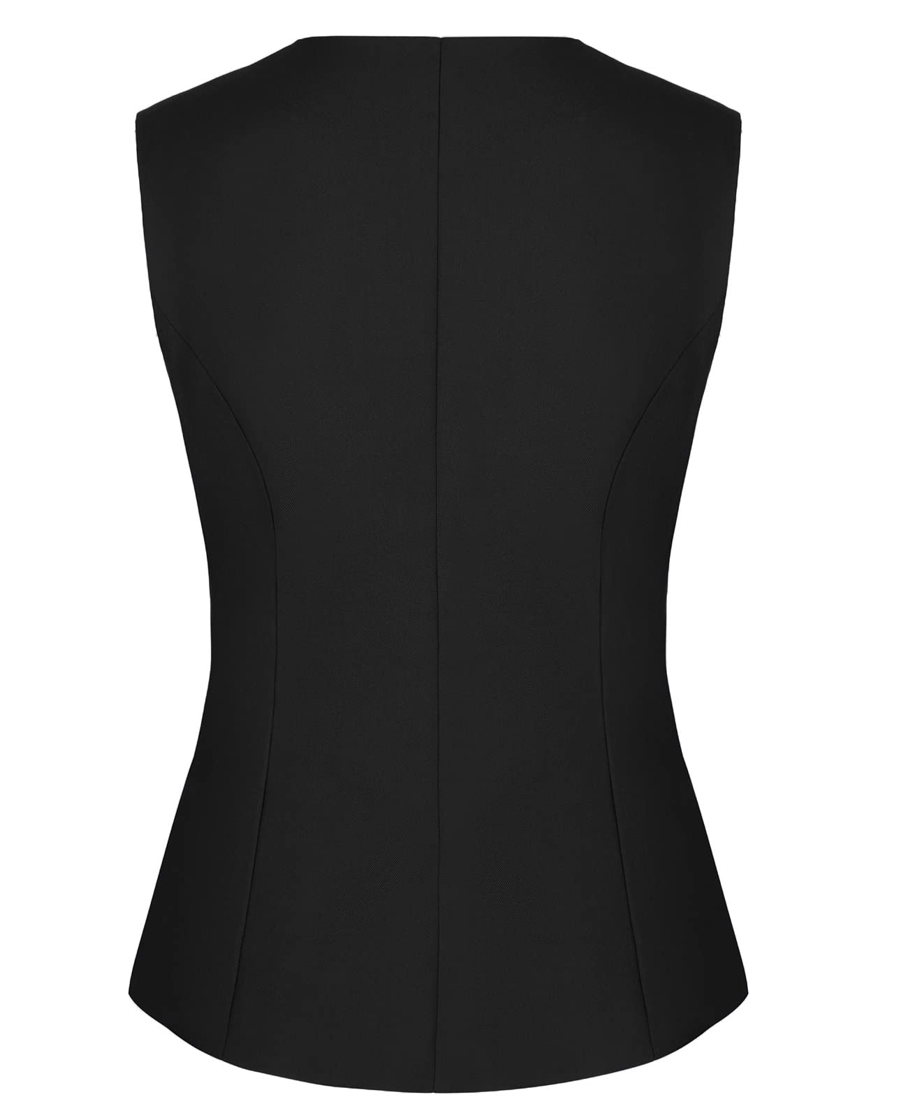 Gilet da donna, completamente foderato, con scollo a V, abbottonato, formale, aderente, con tasche