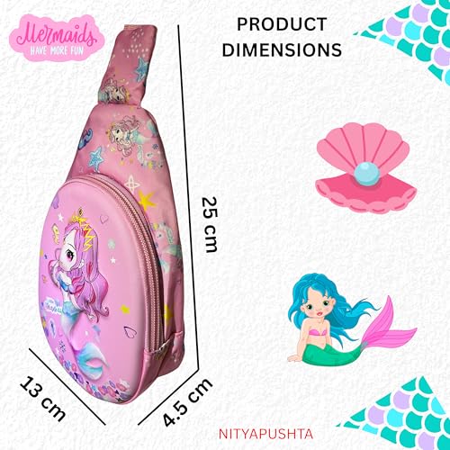 Image of Kids Small Cartoon Design Sling Crossbody Shoulder Bag for Boys & Girls, School Travel & Casual Backpack with Adjustable Strap for Children & Toddlers