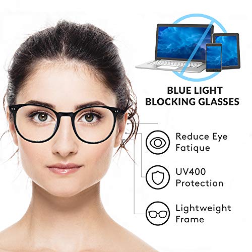 Image of SA106 Round Keyhole Blue Light Blocking Computer Vision Protection Eye Glasses