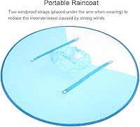 Vista 5 de Fydun S Foldable Raincoat Portable Reusable Hooded Waterproof Umbrella Hat Raincoat Light Blue Wide Range of Uses (Light Blue)