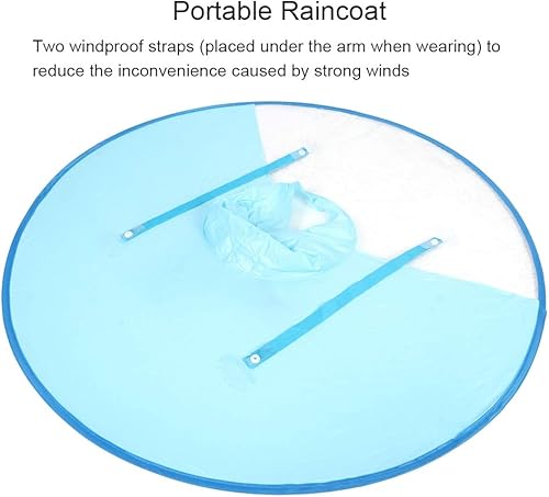 Miniatura 5 de Fydun S Foldable Raincoat Portable Reusable Hooded Waterproof Umbrella Hat Raincoat Light Blue Wide Range of Uses (Light Blue)