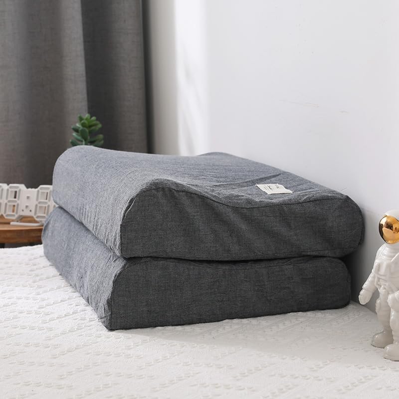 5 Fundas de Almohada a Cuadros de algodón Suave, Color sólido, compatibles con Espuma viscoelástica, Fundas de Almohada de látex, Fundas de Almohada para Dormir para Uso doméstico