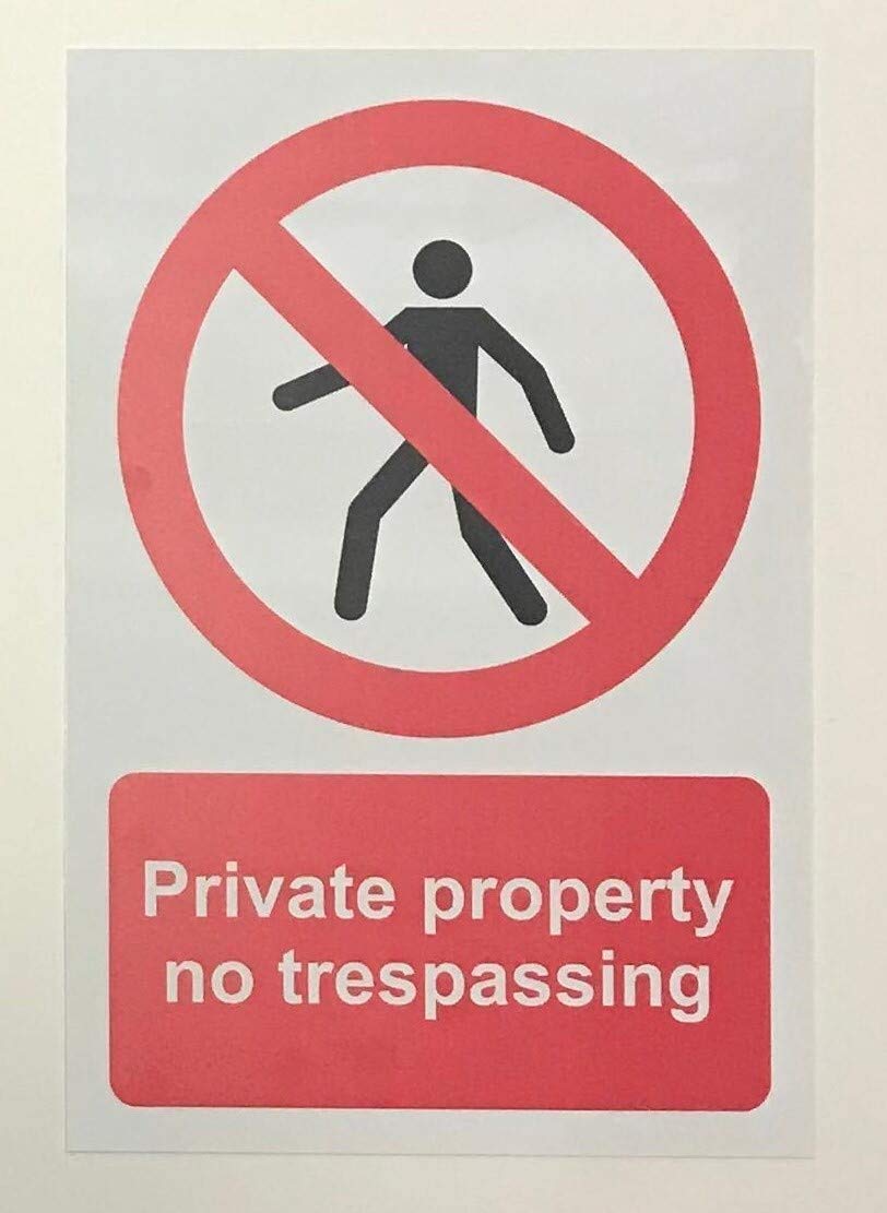 Kpcm Display Ltd Private Property No Trespassing Sign - 3Mm Aluminium Sign 300Mm X 200Mm