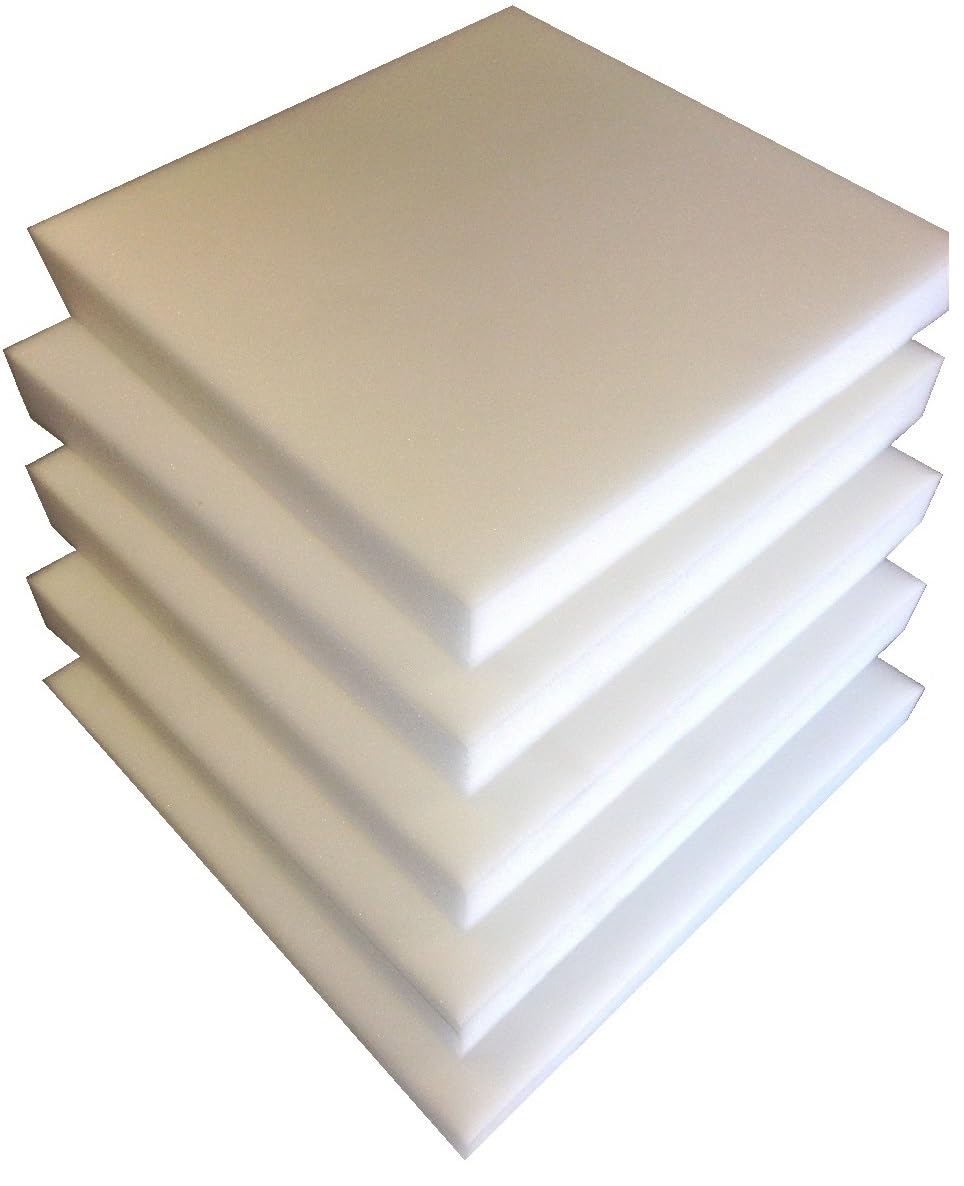 6 Galettes de Chaise Carrées en Mousse A Recouvrir - 40 x 40 x 3 cm - Mousse de Rembourrage Ameublement Tapissier Mousse polyuréthane