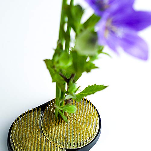Wazakura Sun And Moon Ikebana Kenzan, Made In Japan, Pin Frog Japanese Flower Holder For Floral Arrangement - 3-3/4"X2-1/4(93X59Mm) Brass #TOP7