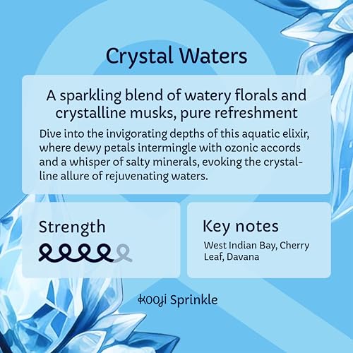 Image of KOOJI Sprinkle - Car & Home Perfumes - Crystal Waters 30 ML | Premium Freshener - Floral & Crystalline Musk | Natural & Vegan Ingredients | Long-Lasting Aroma - Up to 60 Days