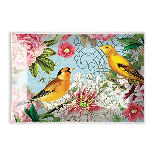 Michel Design Works Jabonera rectangular de cristal, melodia de jardín