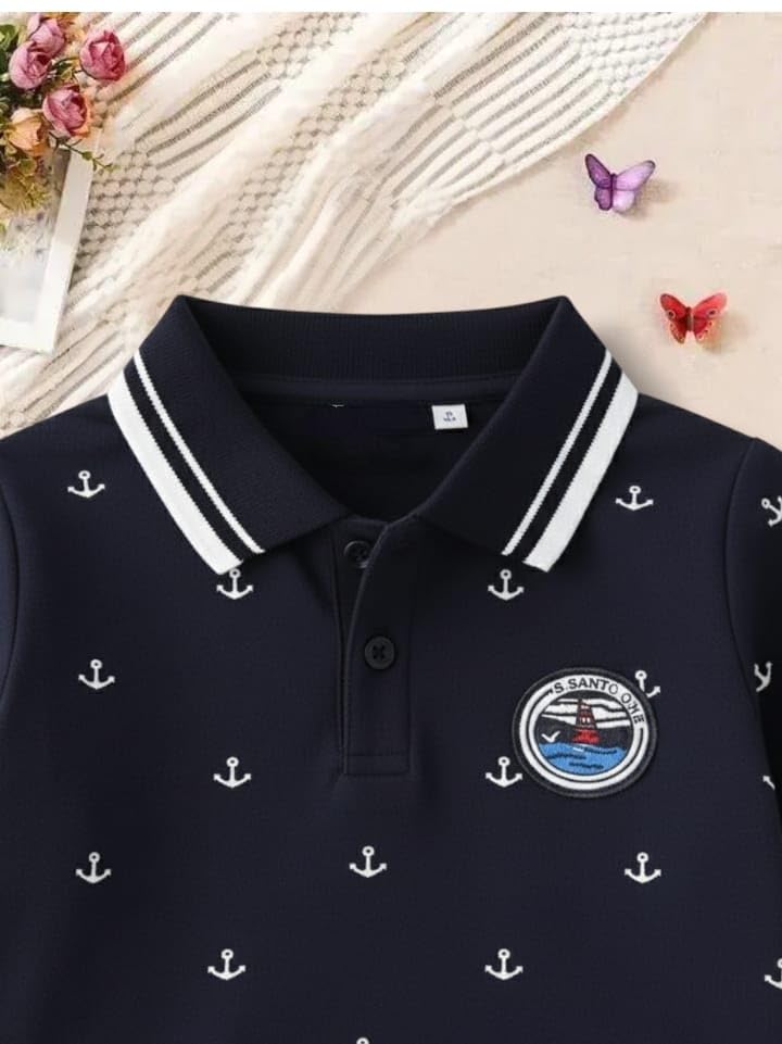 Boys Cotton Rich Solid Polo Tshirt | Collar Tshirts | Half Sleeves | Printed-Regular Fit (Blue, 2-3 Y) 1