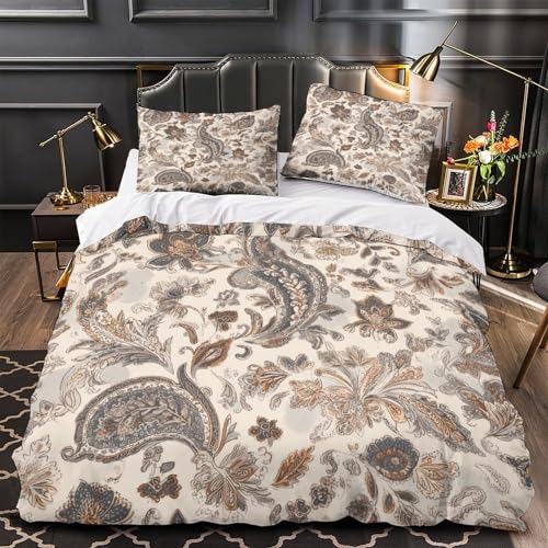 Parure de lit fleurs 3D 140x200 microphonique housse de couette single - 2