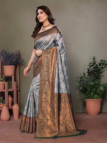 Image of Women's Kanjivaram Soft Silk Banarasi Saree With Blouse Piece | Banarasi Sari For Women | Saree with Blouse piece