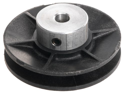 V-Belt Pulley Glass Reinforced Nylon, 2.5" Diameter, 3/8" Bore, For 1/8", 3/16", 1/4" Wide Belts