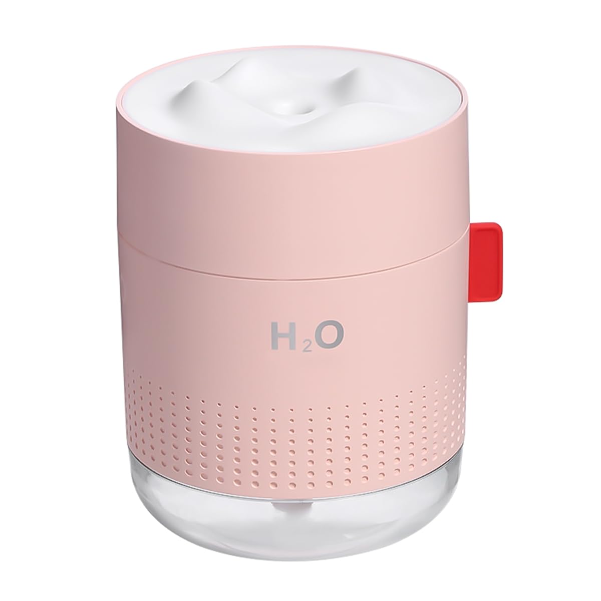 Nicear USB Rechargeable Mini Humidifier with LCD Mood Lighting 500ml Portable Air Humidifier for Bedroom Office Plants 12 Hours Runtime Quiet Misting and Night Light (Pink)