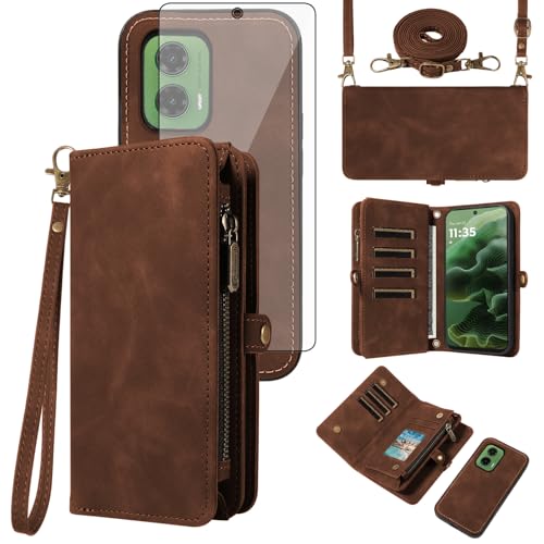 Protection Motorola Moto G35 étui portefeuille porte-cartes rabat et verre