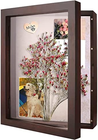 Siondoux Shadow Box Frame, 11x14 Wooden Shadow Box Display Case Pet Memorial Shadow Box Baby Photo Boxes Frames Shadow Box for Jersey Display Keepsakes Photos Flowers Wedding Medal, Wall and Tabletop
