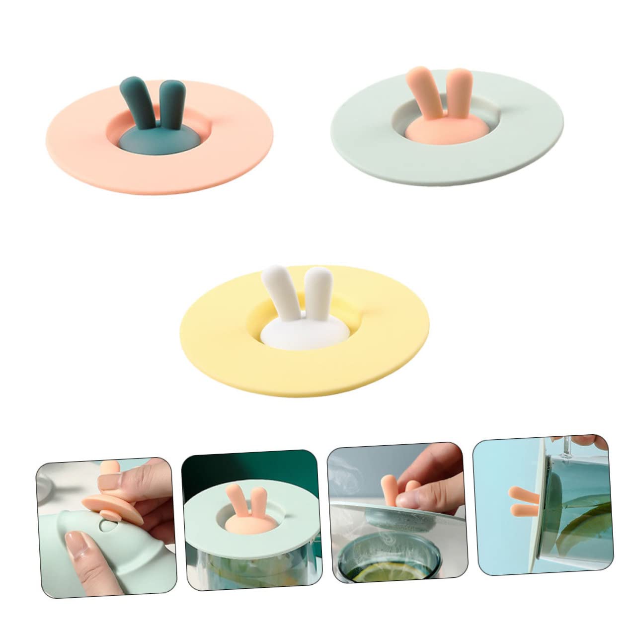 IMIKEYA 6pezzi Coperchi Silicone Multi-funzione Per Tazze Resistente Alle Alte Temperature Adatto Per Bevande Calde e Fredde Colori