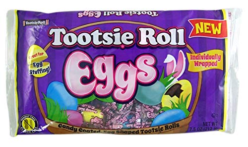 Individually Wrapped Tootsie Roll Candy Eggs, Easter Basket Stuffers, 7.5 Ounce (Single)