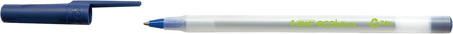 Bic ECOlutions Round Stic Ballpoint Pen in Blue, Line Width 0.4 mm, Pack of 60, Ideal for the Office, Home Office or School
