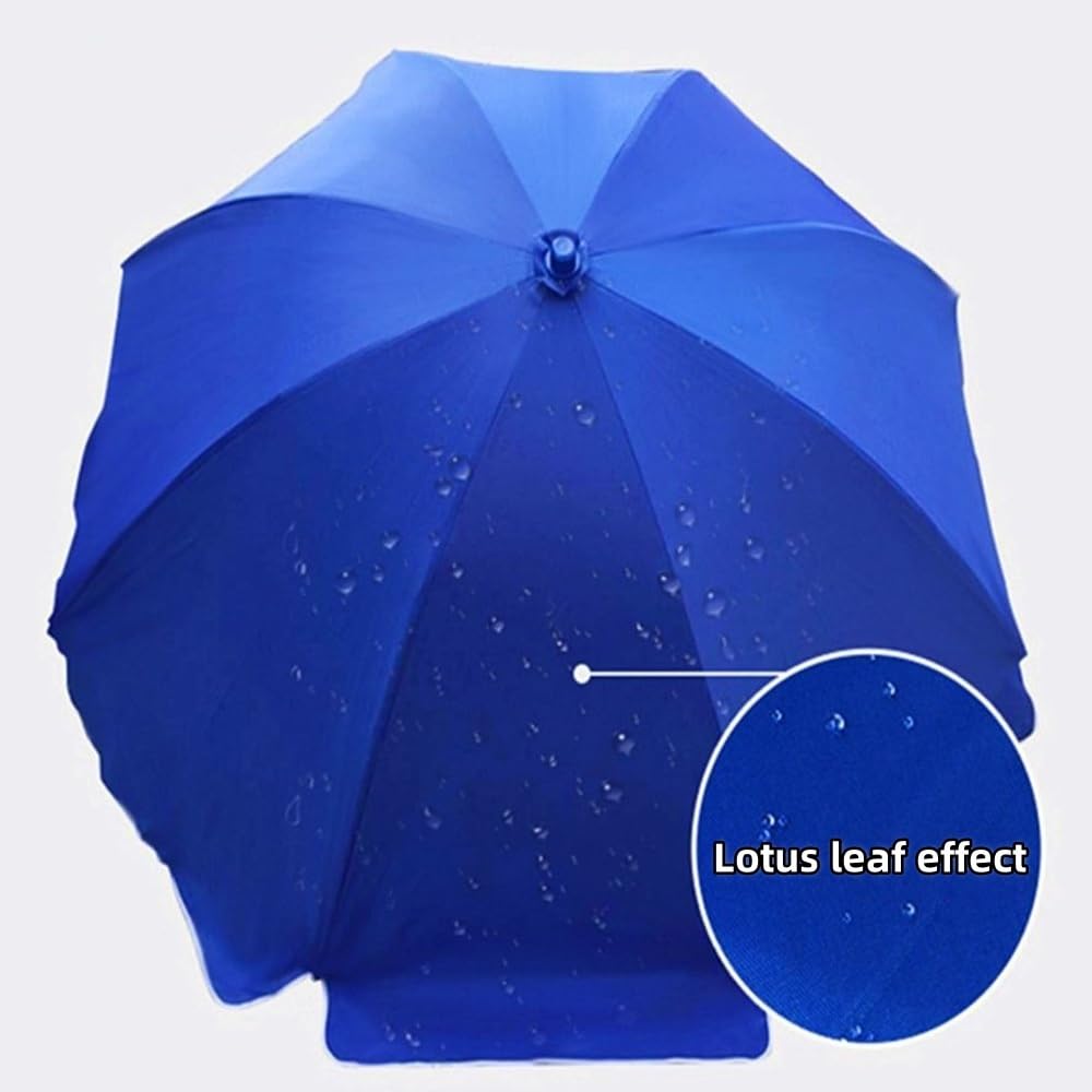 Funda de repuesto para sombrilla de jardín de 200 cm-260 cm, impermeable, tela para sombrilla de patio de 8/10 varillas, color azul, funda de repuesto para sombrilla de exterior