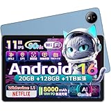 MENTUME Android 16 タブレット 11インチ 大画面 アンドロイド16 タブレット Wi-Fiモデル GPS搭載 20GB+128GB 8コアCPU 90Hz Gemini AI Widevine L1/Netflix対応 顔認証 無線投影 FMラジオ PD18W急速充電 8800mAh大容量バッテリー GMS/TELEC認証 日本語仕様書 ブルー