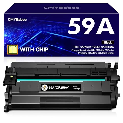 CMYBabee CF259A with Chip Compatible for HP 59A CF259A 59X CF259X Toner for Laserjet Pro M404dn M404dw MFP M428dw M428fdw M428fdn M404n M304a M428 M404 M406 M430 (Black 1-Pack)