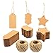 300-Count Kraft Paper Tags - Hang Tags - 3 Different Styles - Includes Total of 131.2 Feet of Jute String, Brown