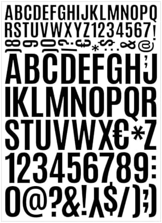 Letter Stickers 12 Sheets,Total 1512 Pcs 1 inch Vinyl Self-Adhesive ...