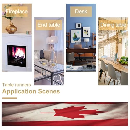 Chemin de table drapeau canadien lavable pour protéger et décorer la table - 6