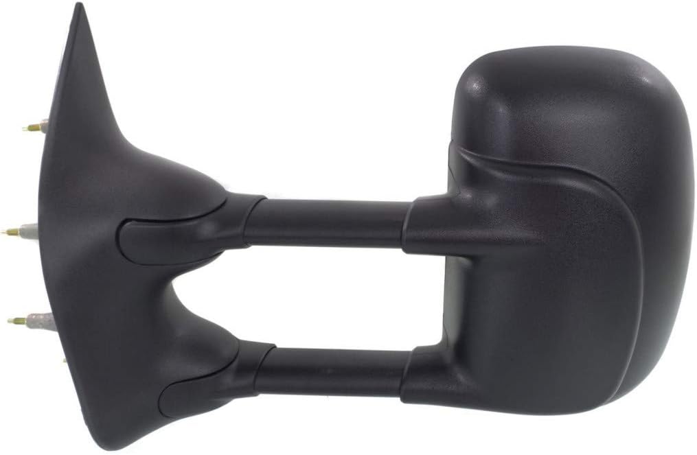 For Ford E-450 Super Duty/E-350 2003-2019 Door Mirror Driver Side | Manual | Telescoping Type | Dual Glass | Black Textured | Replacement For FO1320238 | 3C2Z17683DA, 3C2Z17683DAA