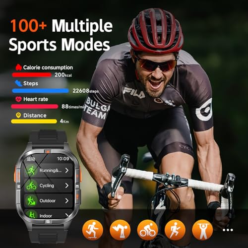 Image of Military Smart Watches for Men with GPS /Compass /Altitude /Flashlight,2.01 inch HD Screen,Voice Assistant,Answer /Make Calls,Smart watch for Android iOS,Heart Rate Sleep Monitor,Smartwatch 120+ Sport Modes