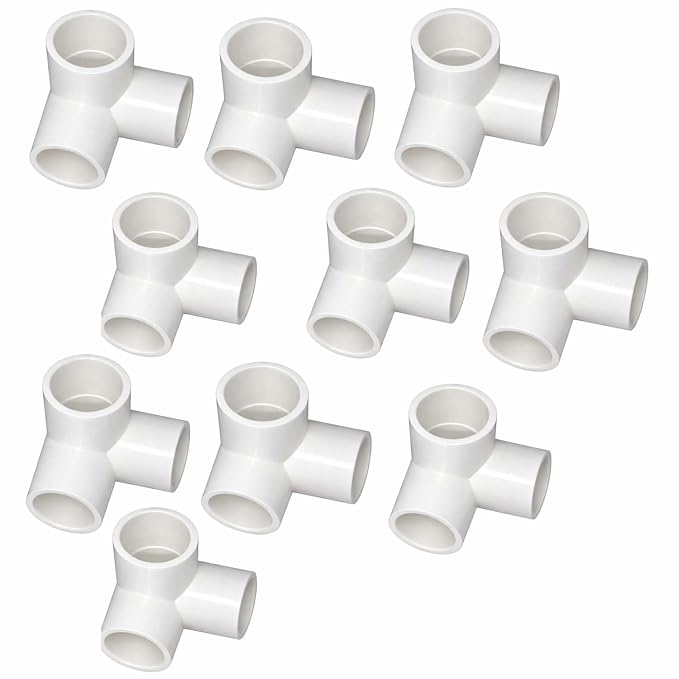 DEHRAN UPVC 3 Way Elbow 3/4" Inchi (25MM) Pipe Fitting for Bathroom and Kitchen in Cool & Hot water pipe line White Color Prefect Use for Home Greenhouse Frame Tent Connection (Pak of 10)