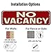 LINStore No Vacancy Vintage Retro Rustic Metal Tin Sign Pub Wall Decor Art 4x16 inches