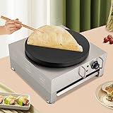 WFIETN - Crepe Maker, 16 Zoll Elektrische Crepesmaker Pfannkuchen Crêpes Maker, Einstellbare Temperatur 122-572℉, Krepp-Pfannkuchen-Maschine für Crêpes oder Snacks,Herdoberfläche (φ*H): 40 * 2cm