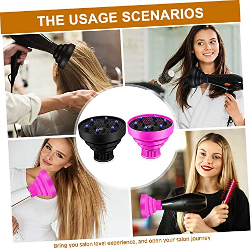 Hemoton 1 De Silicone Ventilador Dobrável Secador De Cabelo De Silicone Difusor Difusor De Sopro De