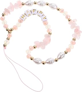 MUSISALY Charme De Telefone Móvel De Cascalho Com Acabamento De Contas Acessórios De Telefone Cordão De Telefone Com Cercadura Alça De Telefone Com Cercadura Cordão De Corrente De Telefone