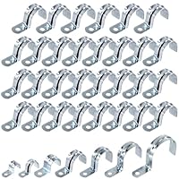 Swpeet Zinc Plated Steel EMT Pipe Straps with 1 Hole for EMT Conduit or Pipe Fixing (1-1/4-32mm) 30Pcs 1-1/4(32mm) Verzinkt Ein Loch EMT Rohrgurt Kit, Rohrgurte U Halterung Rohrgurt Rohrschelle