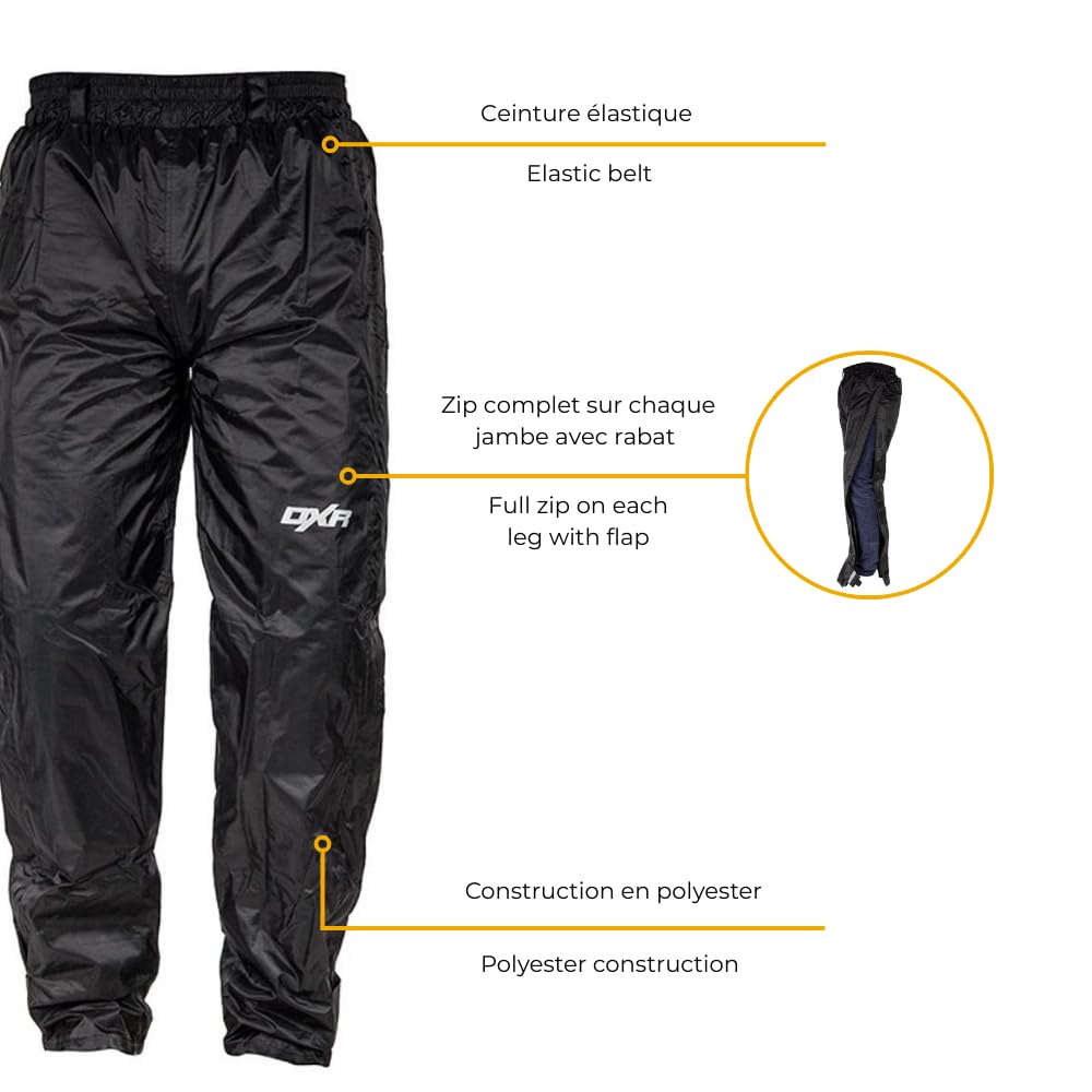 Pantalon de pluie Moto TACTIC Adulte Noir