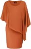 Hanna Nikole Womens Sleeveless Cape Dress with Chiffon Overlay Sequin Bodycon Pencil Dress